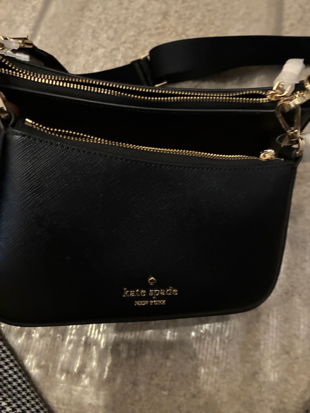 Kate Spade New York Black Leather Shoulder Bag NWT Gold Hardware $349 Retail - Picture 9 of 10